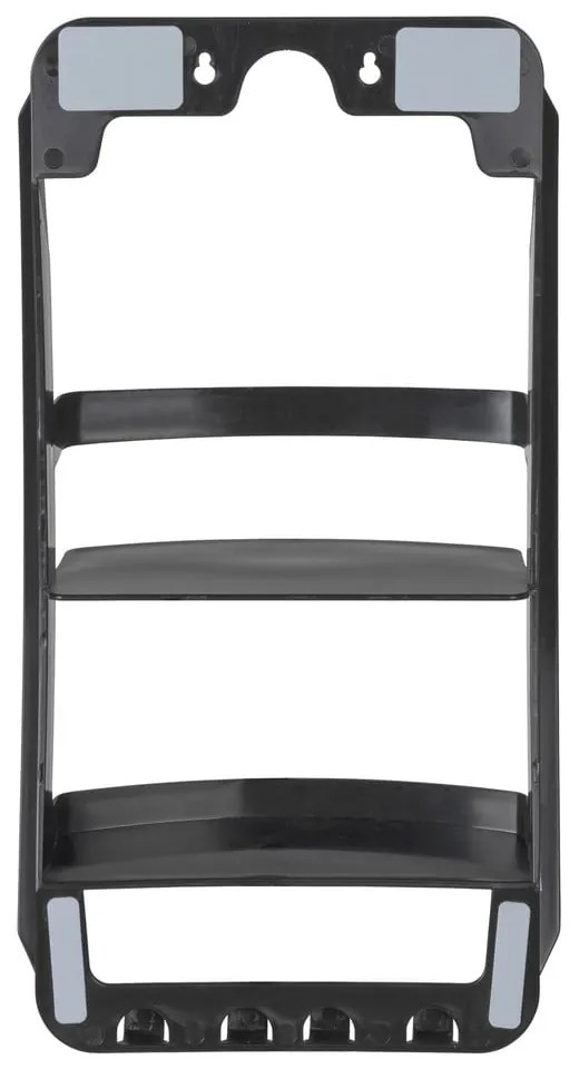 Čierna závesná/bez vŕtania plastová kúpeľňová polička Universal – Wenko