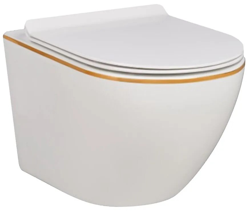 Závesná WC misa Alice II Slim white so sedadlom