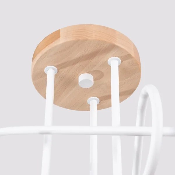 Sollux SL.1474 - Prisadený luster EMBER 3xE27/15W/230V biela/béžová/buk