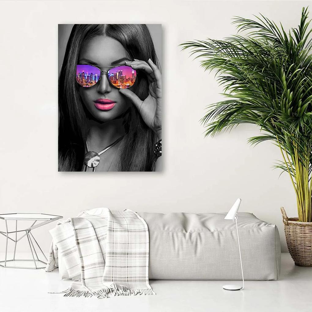 Gario Obraz na plátne Pop art dievča s okuliarmi New York Rozmery: 40 x 60 cm