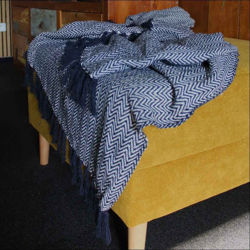 Boho Pohodlný Prehoz - 125 x 150 cm - Námornícka cik-cak Sada 5 ks zvýhodnená cena
