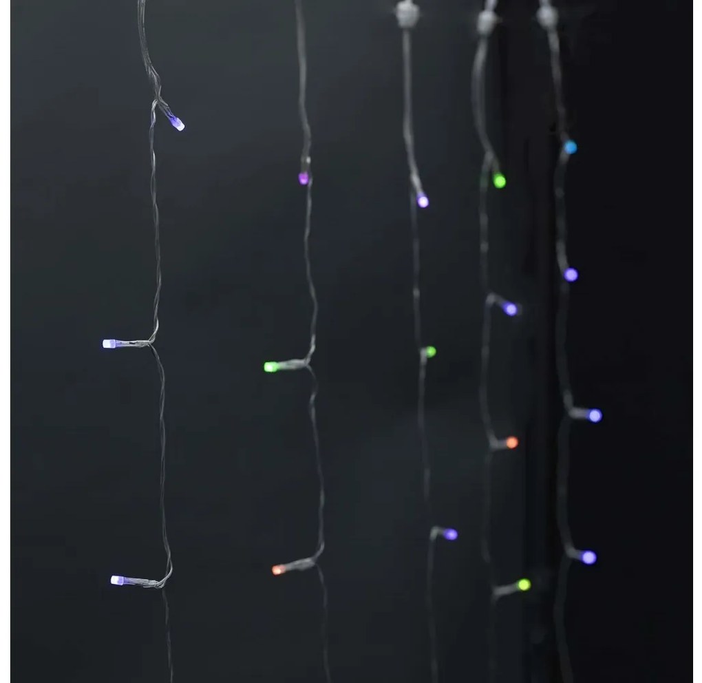 Nedis WIFILXC01C180 - LED RGB Vianočný záves 180xLED/7 funkcií 6m IP65 Wi-Fi Tuya