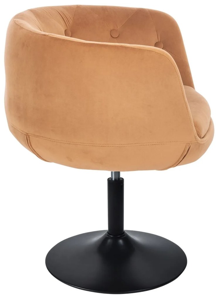 LuxuryForm DESIGN Kreslo MONTANA VELUR na čiernom tanieri - medové