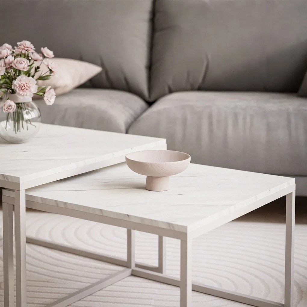 KONFERENČNÝ STOLÍK BELLA 2v1 KAŠMÍR + BIELY MRAMOR