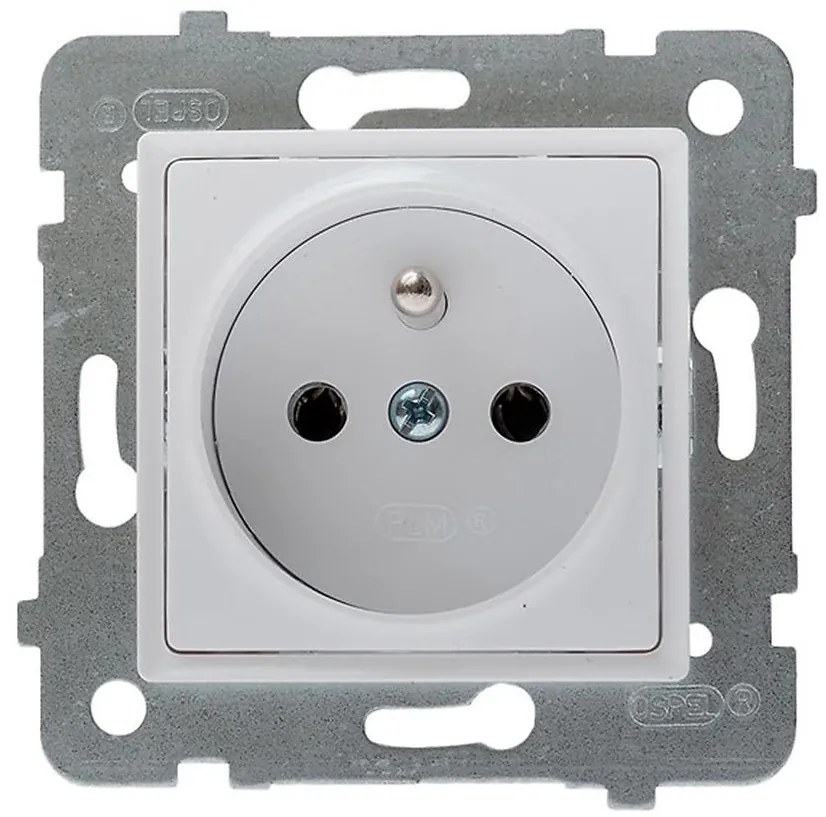 Zásuvka jednoduchá Z/U biela  GP-1QZ/M