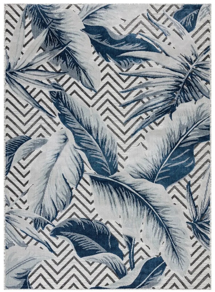 Kusový koberec Botanic 65242 Feathers grey – na von aj na doma, 176x270, modrá, chodba / predsieň, Dywany Łuszczów