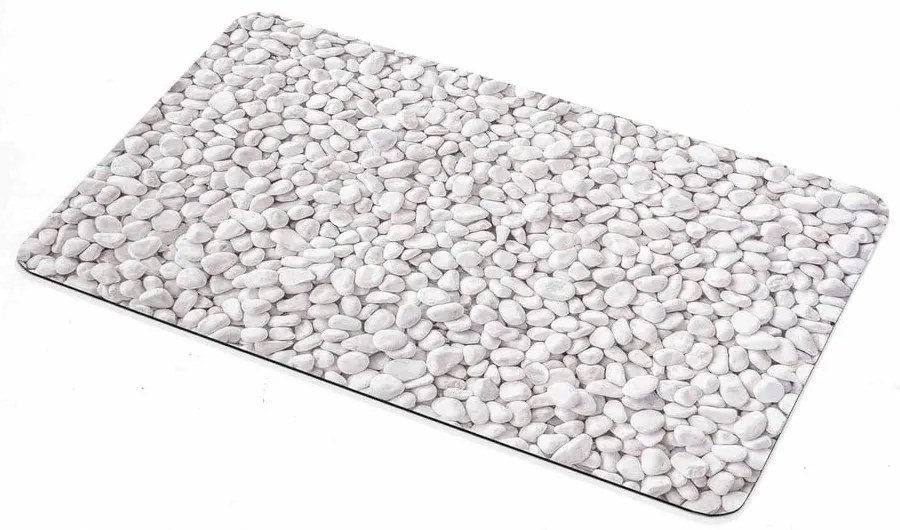 Bielo-sivá gumová kúpeľňová predložka 50x80 cm Leandra – douceur d'intérieur