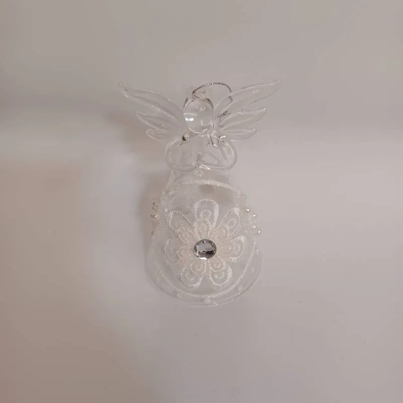 DECOLED Skleněný anděl, 7 x 11 cm