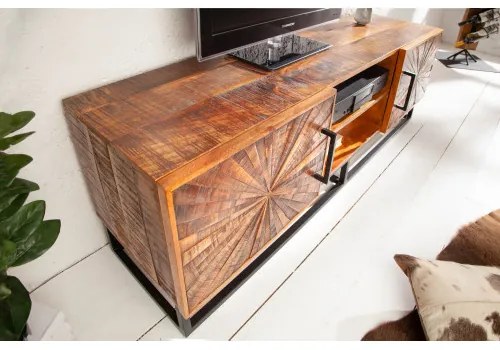 TV-skrinka 40527 145cm Wood Art Drevo Mango Hnedá - Komfort-nábytok