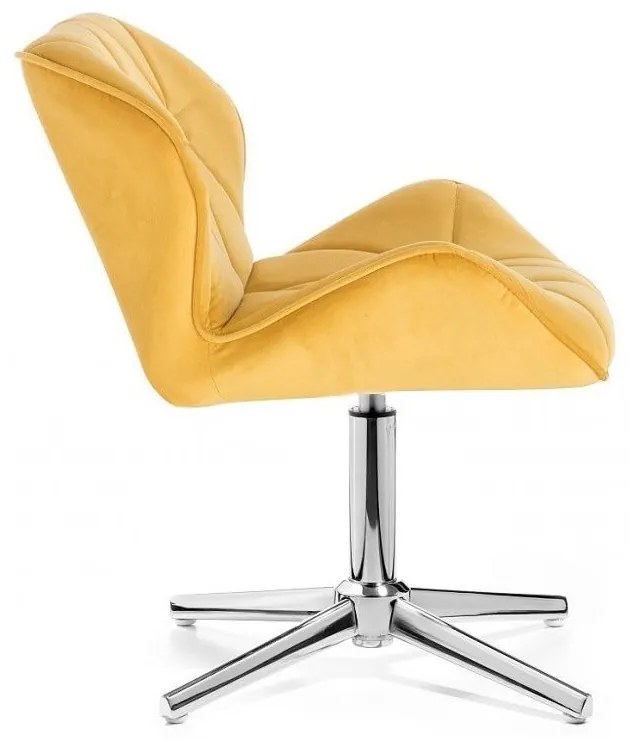 LuxuryForm DESIGN Stolička MILANO VELUR na striebornom kríži - žltá