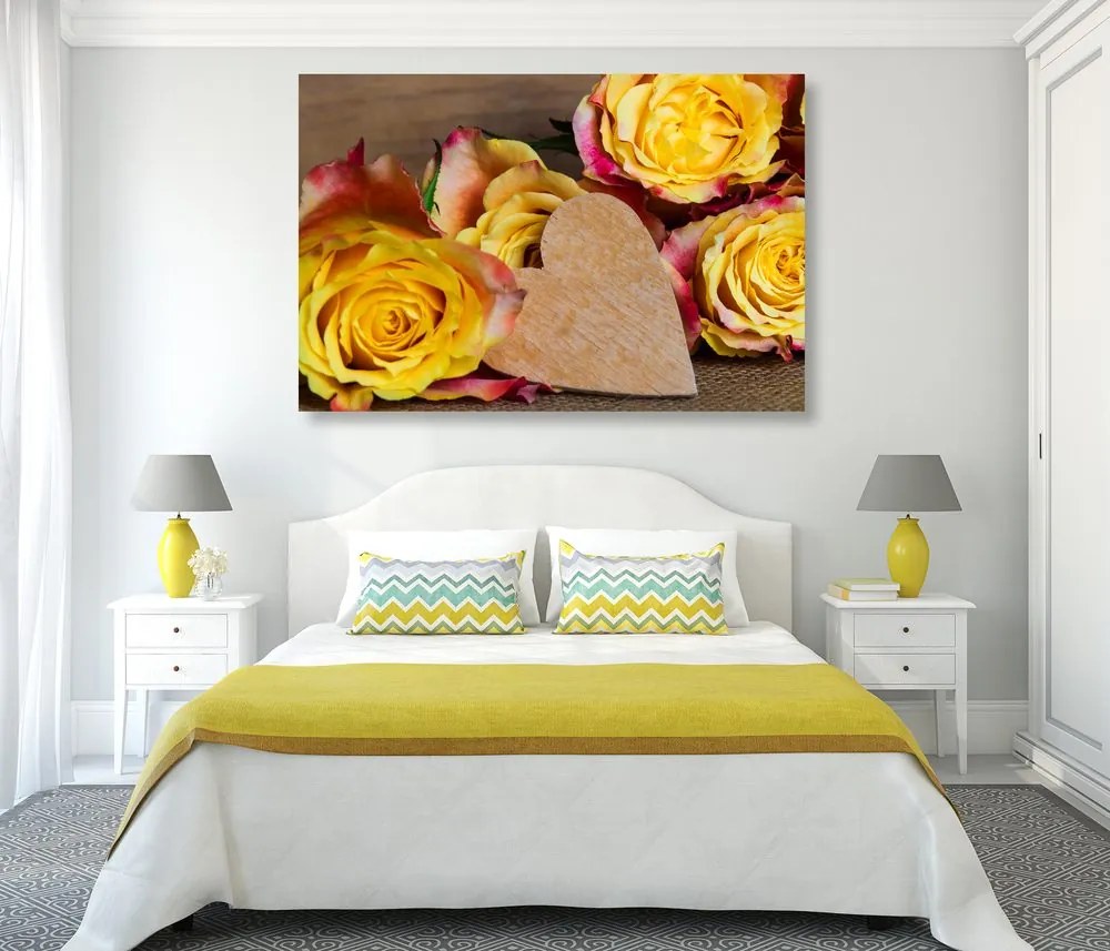 Obraz valentínske žlté ruže Varianta: 60x40
