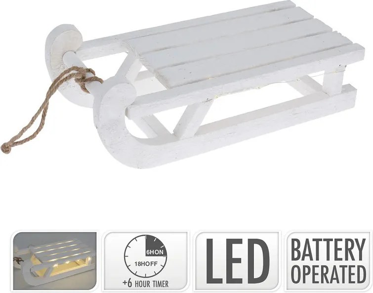 Vianočné sánky s LED osvetlením 30 cm