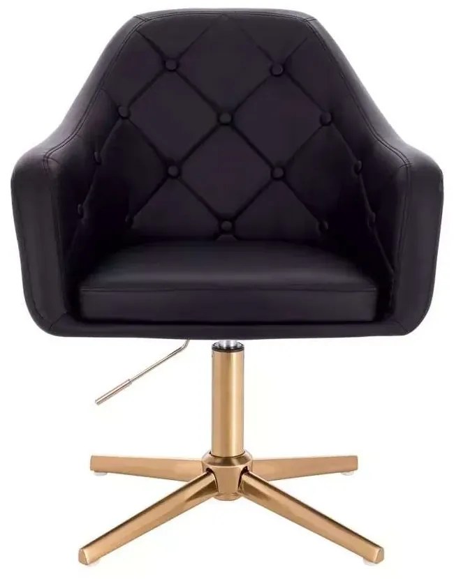 LuxuryForm DESIGN Kreslo ANDORA na zlatom kríži - čierne