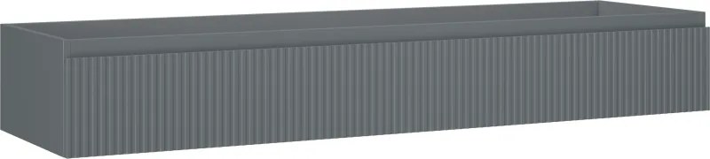 Mexen Rivel, kúpeľňová skrinka 160 cm, 1 zásuvka, drážkovaná, grafitová matná, 91A20-16023-1-BF66