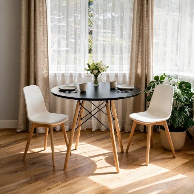 Jedálenský stôl LOFT čierny / naturálny