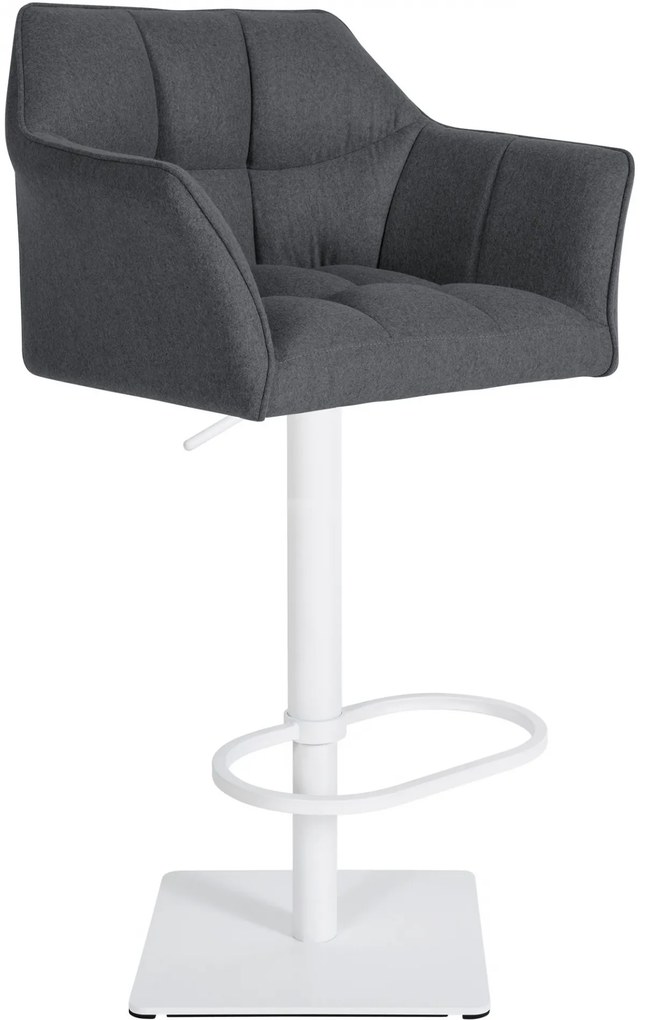 Barová stolička Damaso W - filc, biely rám - Sivá