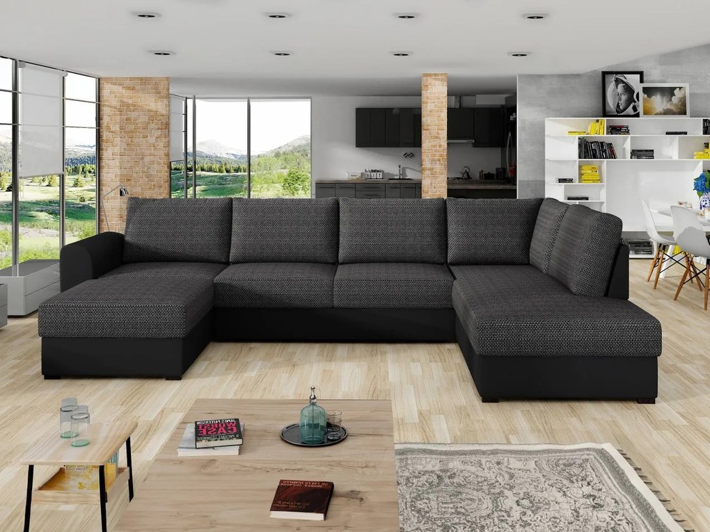 Sedacia súprava Szafran, Dostupné poťahy: ekokoža Soft 017 + Lux 06, Strana: pravá