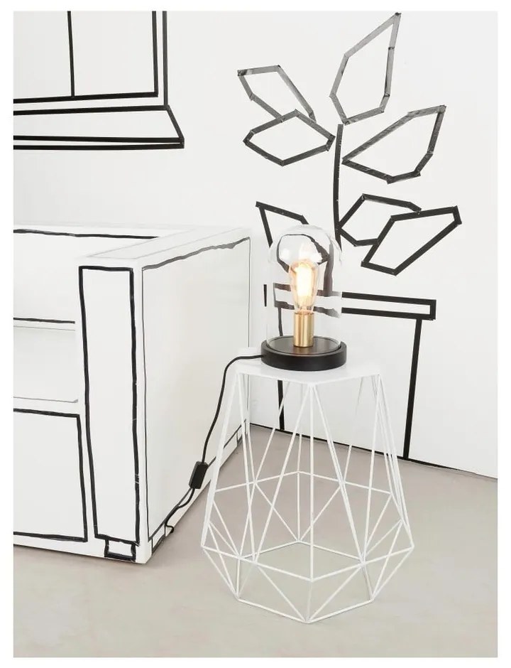 Čierna stolová lampa so skleneným tienidlom (výška 30 cm) Seattle – it's about RoMi