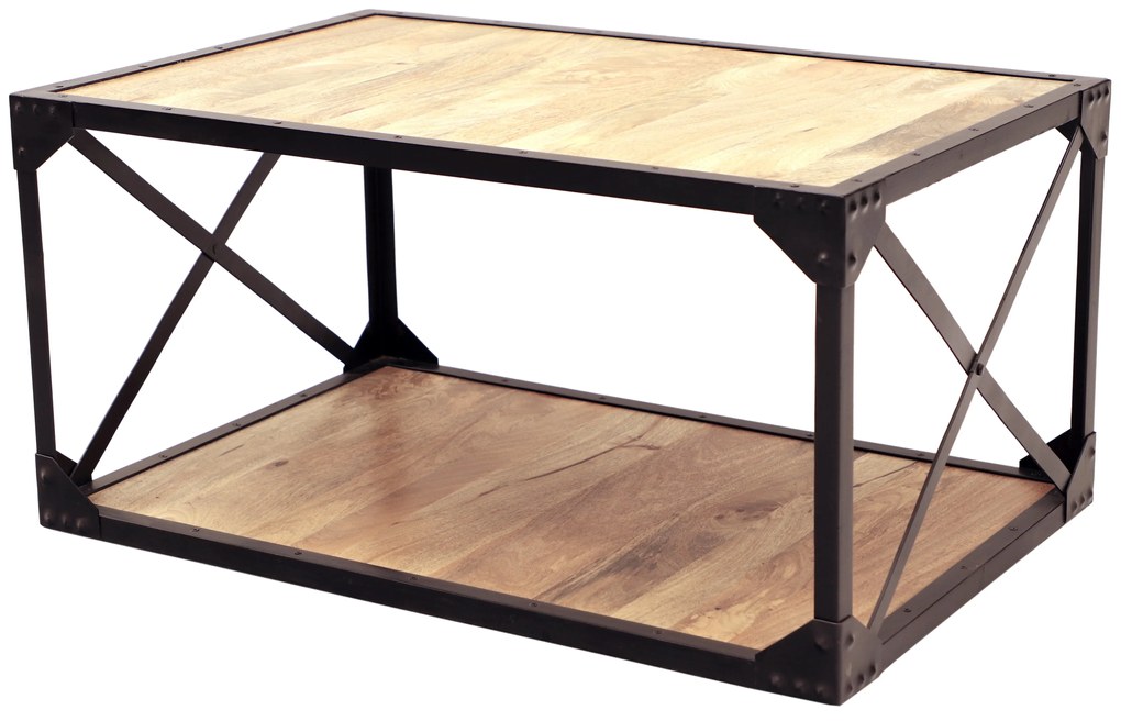 furniture-nabytek.cz - Konferenčný stolík kov drevo mango 90x45x60