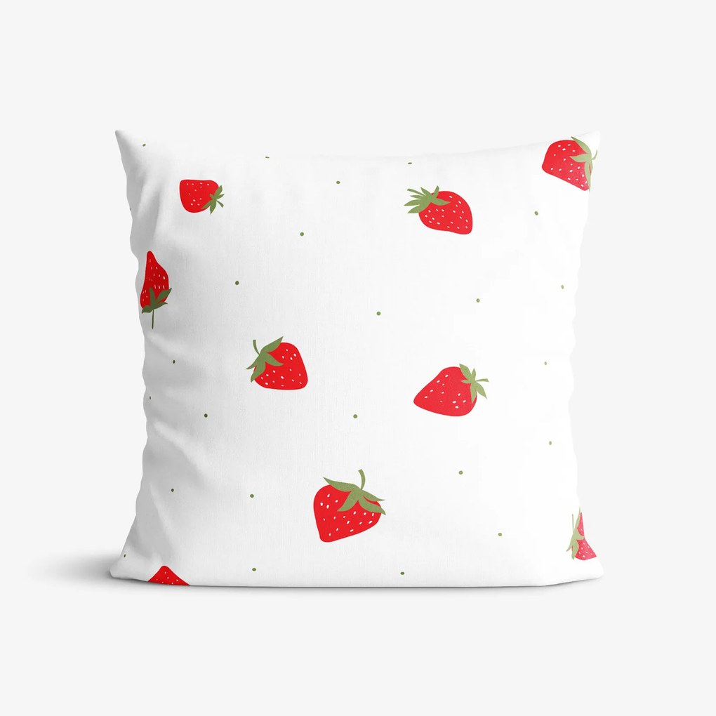 Goldea bavlnená obliečka na vankúš - svieže jahody 40 x 40 cm