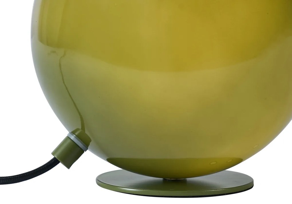 Retro stolná lampa zelená so sklom - Mabel