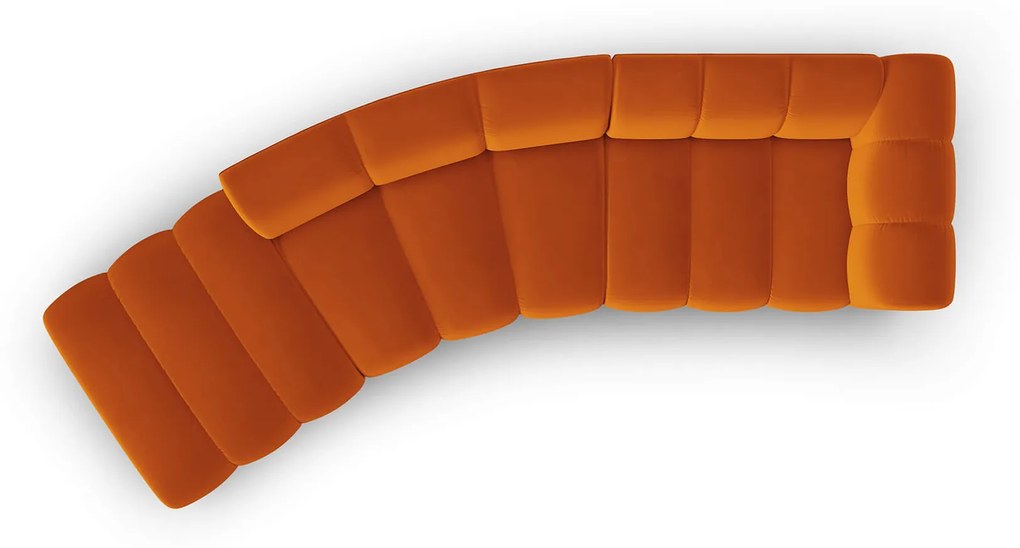 Päťmiestna pohovka pauline ľavá 335 cm velvet oranžová MUZZA