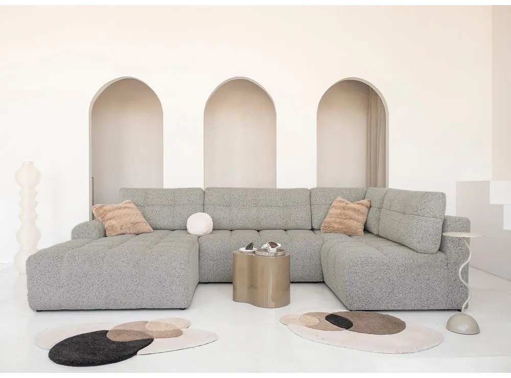 Svetlohnedá rozkladacia modulárna rohová pohovka s úložným priestorom (pravý roh) Lulu – Miuform