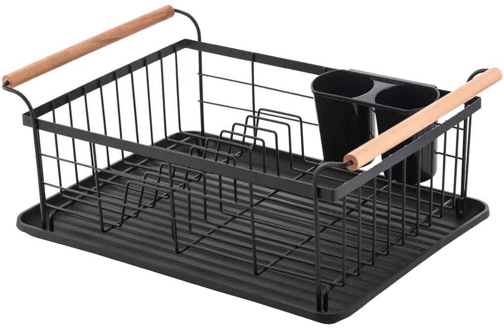 Laveo Oslo, odkvapkávač riadu 440x320x200 mm, čierna-hnedá, LAV-ELC_700A