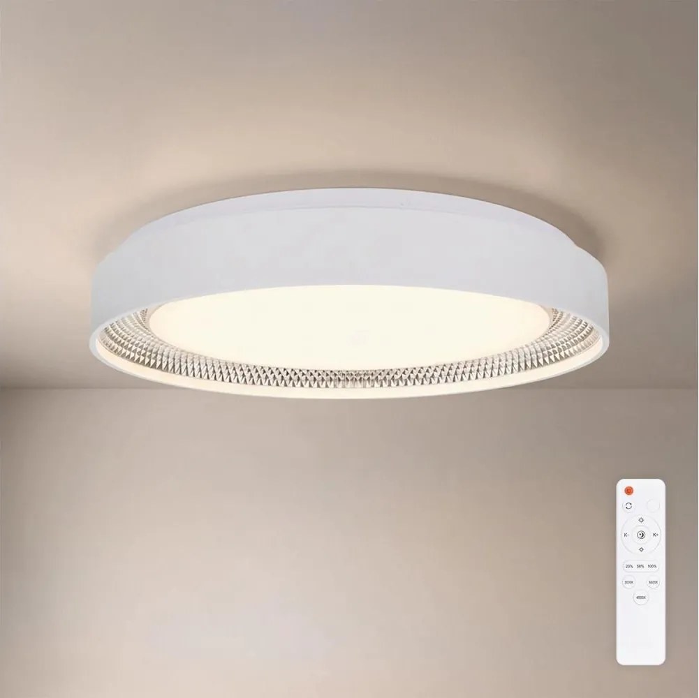 Brilagi - LED stmievateľné stropné svietidlo WALDO LED/48W/230V priemer 40 cm biela/strieborná s diaľkovým ovládaním