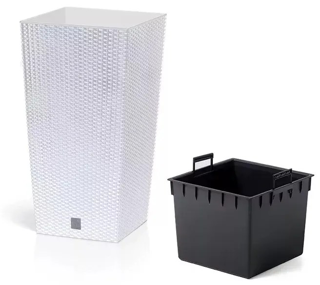 Plastový kvetináč DRTS225 22,5 cm - biela