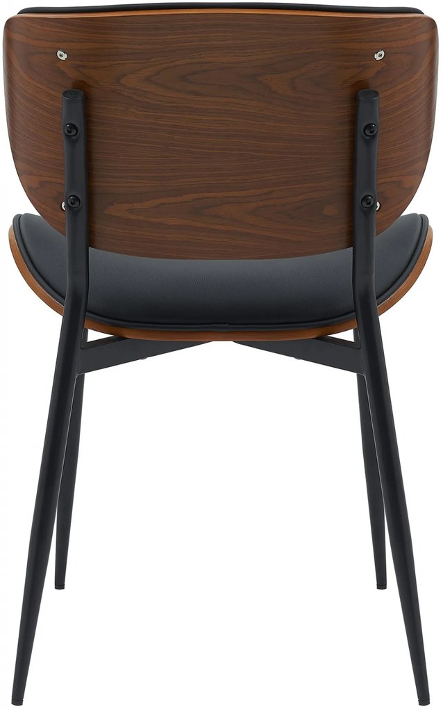 Stolička Enid - koženka - Orech / Čierna