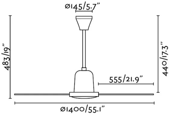 FARO 33001 - Stropný ventilátor INDUS pr. 140 cm