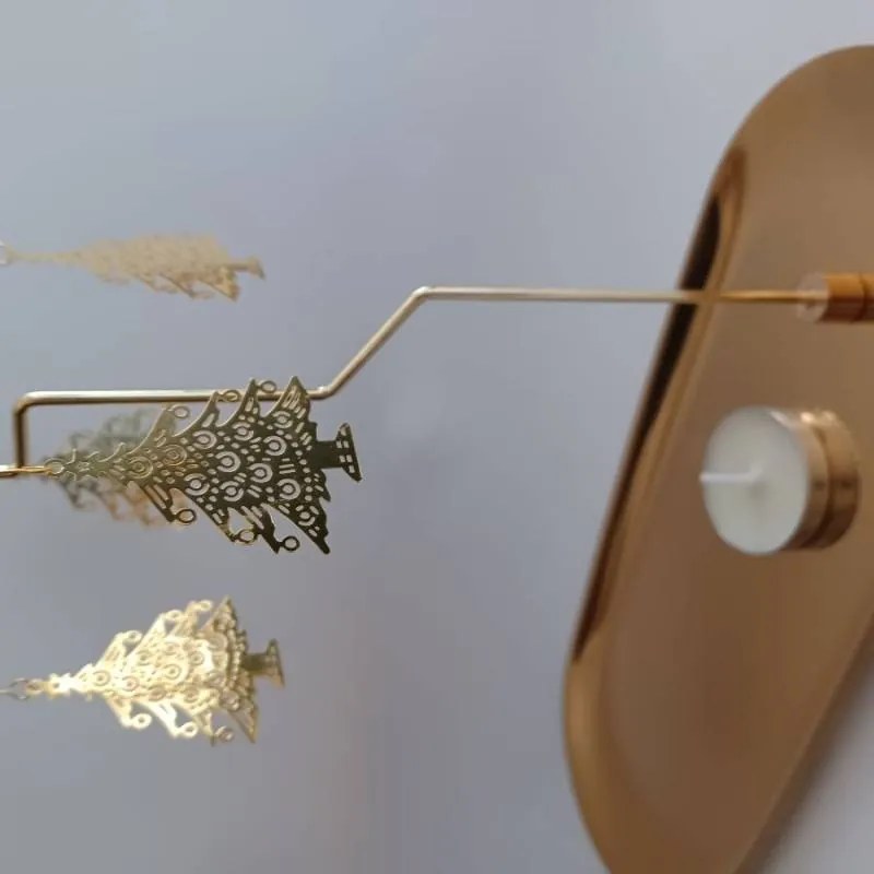 DECOLED Andělské zvonění, 23 x 20,5 cm, stromečky, zlaté