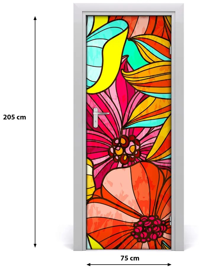 Samolepiace fototapety na dvere Kolorowe kvety 75x205 cm