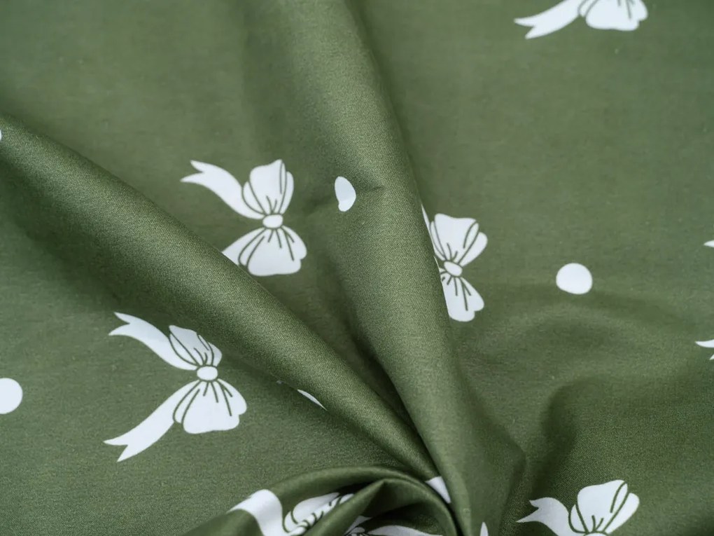 Mikroflanelové obliečky WHITE BOW zelené Rozmer obliečky: 70 x 90 cm | 140 x 200 cm