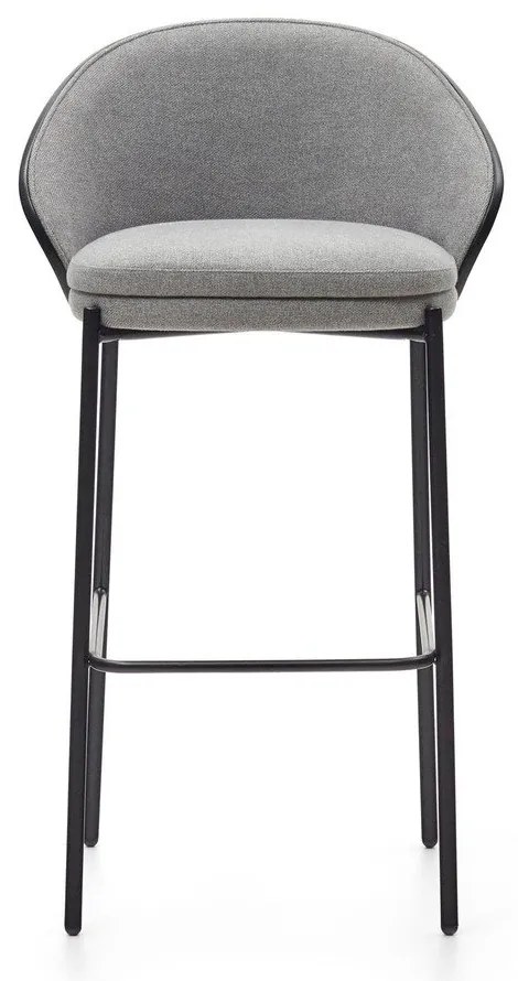 Čierna/sivá barová stolička (výška sedadla 77 cm) Eamy – Kave Home