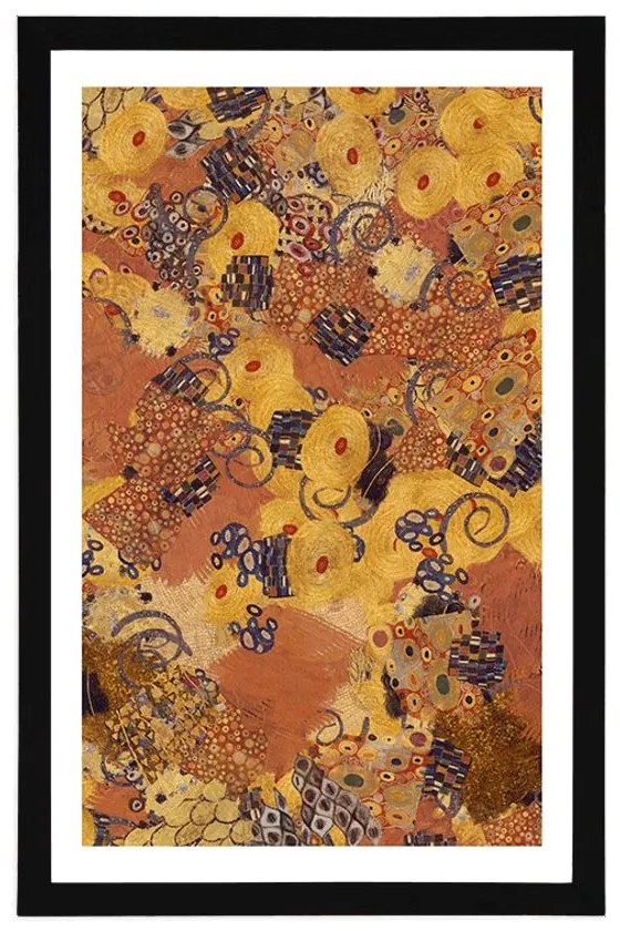Plagát s paspartou abstrakcia inšpirovaná G. Klimtom - 40x60 white
