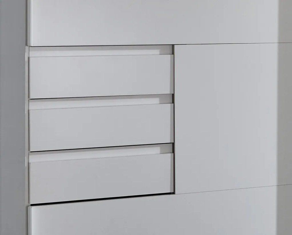 Šatníková skriňa Coburg, 180 cm, biela/dub artisan