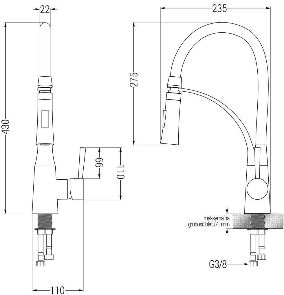 Mexen Mario, granitový drez 820x436x161 mm, 2-komorový a drezová batéria Aster, béžová, 6504-69-73450-57-G