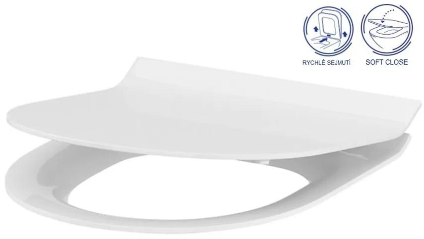Cersanit CREA WC sedátko ovál duroplast / antibakteriálne, biela, K98-0177