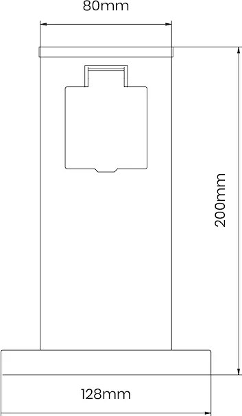 Elektrický záhradný stĺpik Electric, nerezová oceľ, 2 zásuvky, čierna, (20 cm)