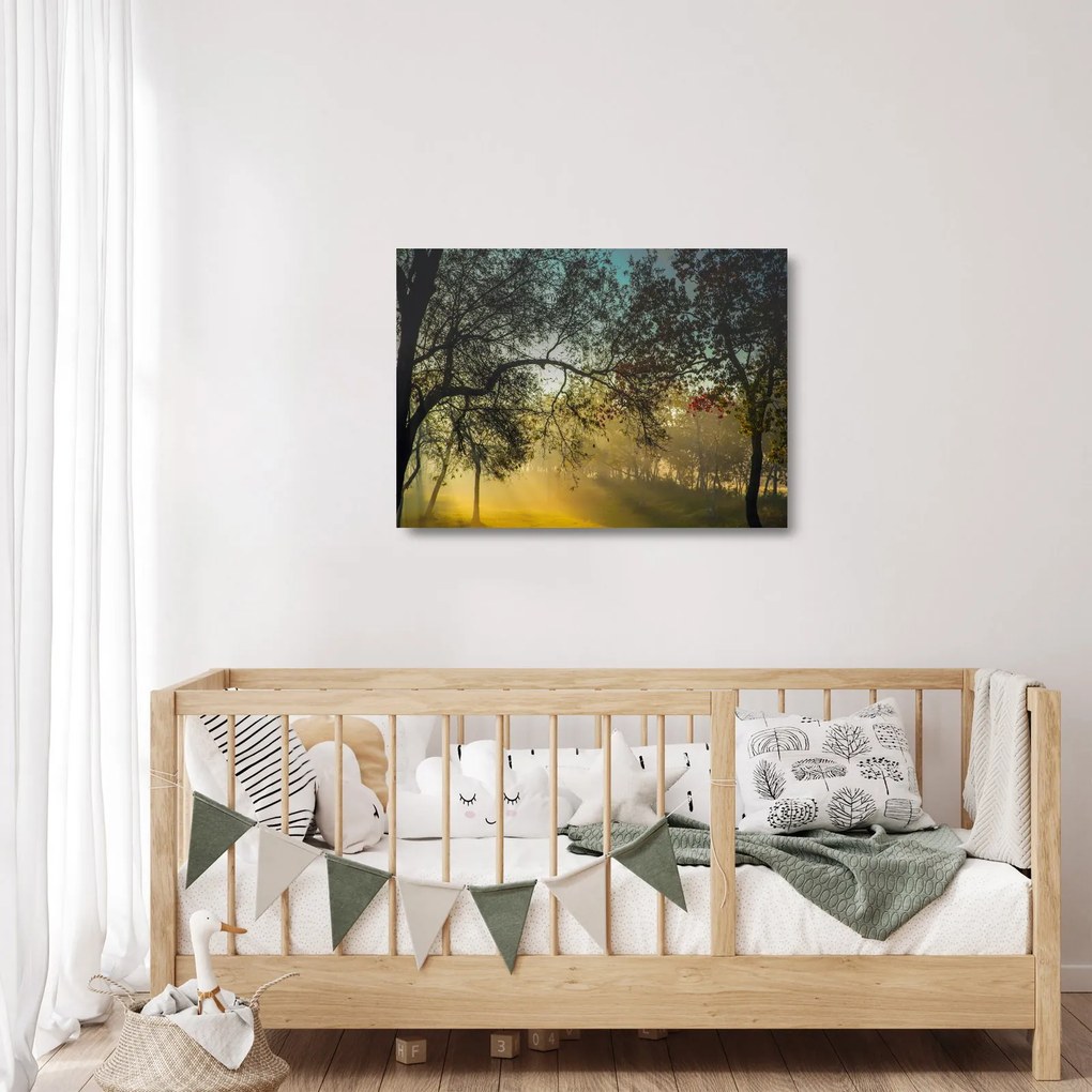 Sklenený obraz východu slnka (70x50 cm)