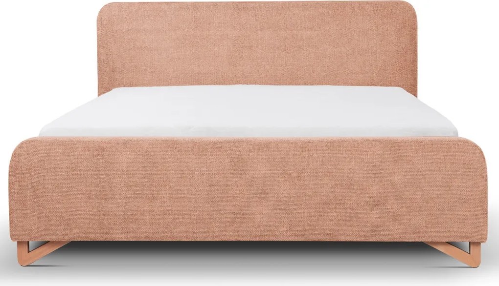 Posteľ Flamingo 180x200 cm, marhuľová štruktúrovaná tkanina