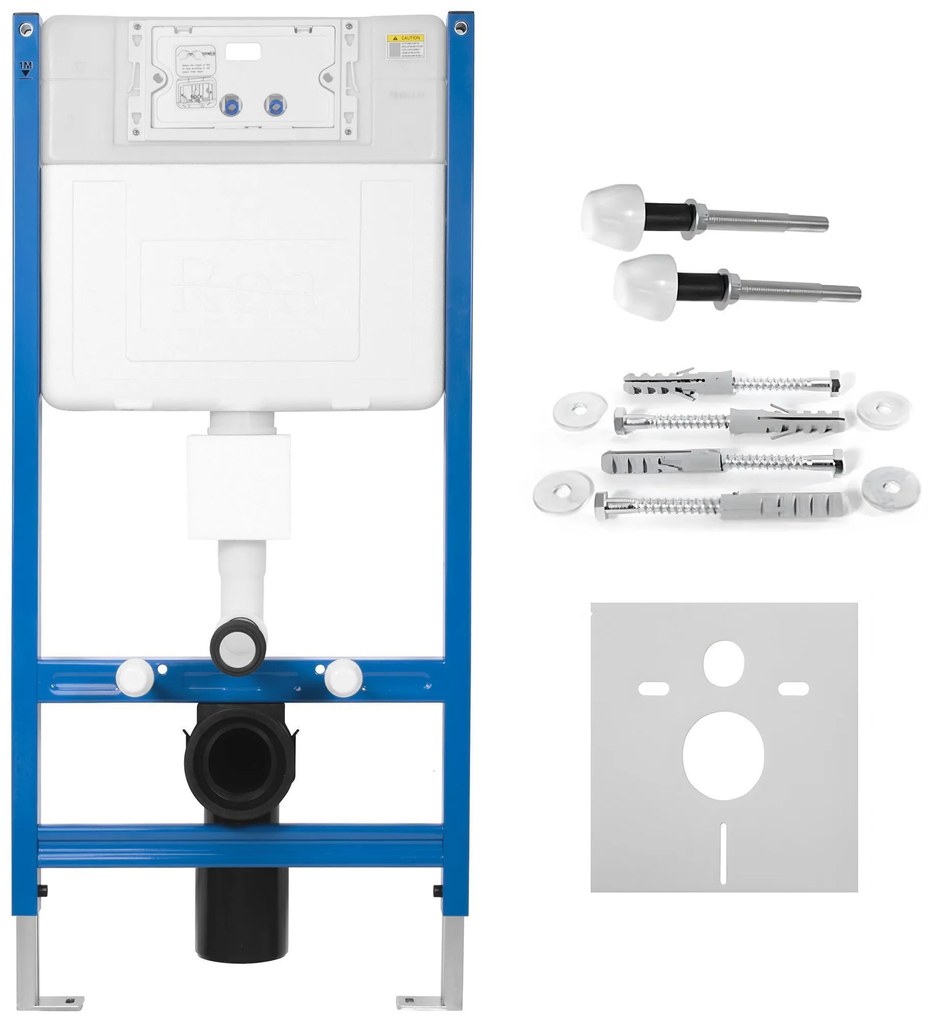 Rea Rea, podomietkový WC systém K011A-Q + čierne splachovacie tlačidlo typ T, KPL-E0056