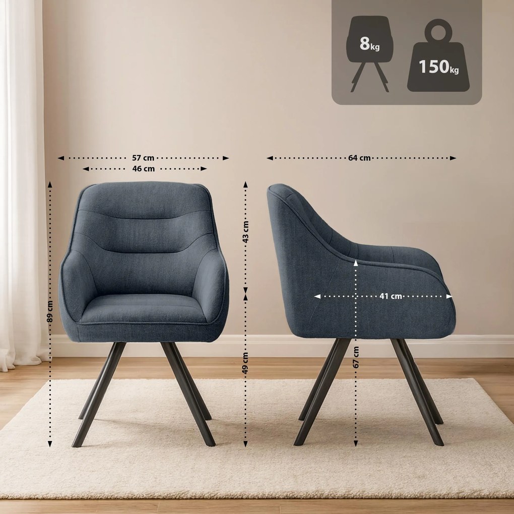 Stolička Pettuli látka - tmavosivá