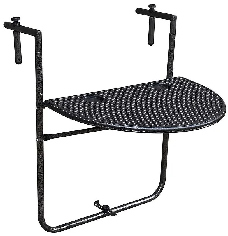 Balkónový stolík čierny