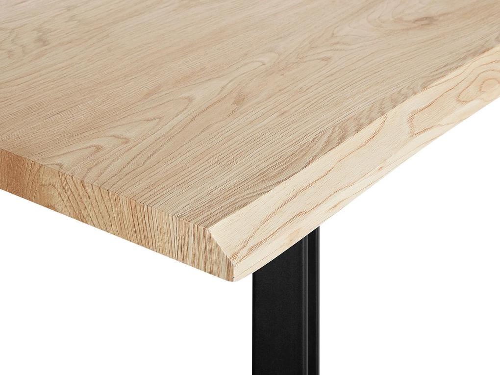 Jedálenský stôl 180 x 90 cm svetlé drevo/čierna GRAHAM Beliani