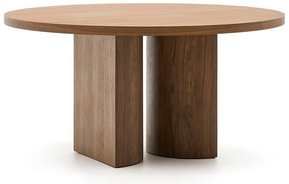 Okrúhly jedálenský stôl s doskou v dekore orechového dreva ø 150 cm Nealy – Kave Home