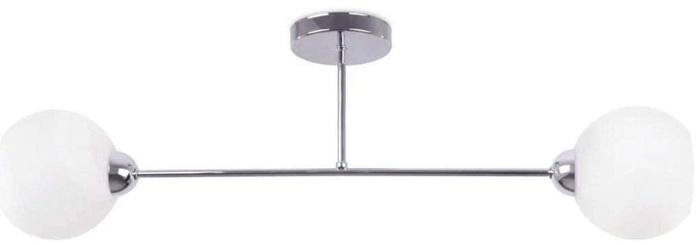 Stropné svietidlo Eliza, 2x biele sklenené tienidlo, CH