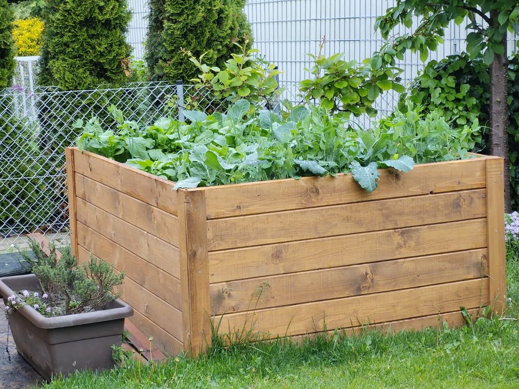 Drevený vyvýšený záhon (0,6 x 1,2 x 0,4 m)